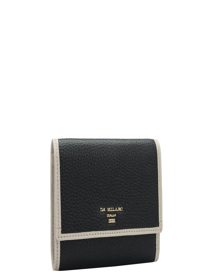 Da Milano Mini Leather Wallet for Women - Black - Image 3